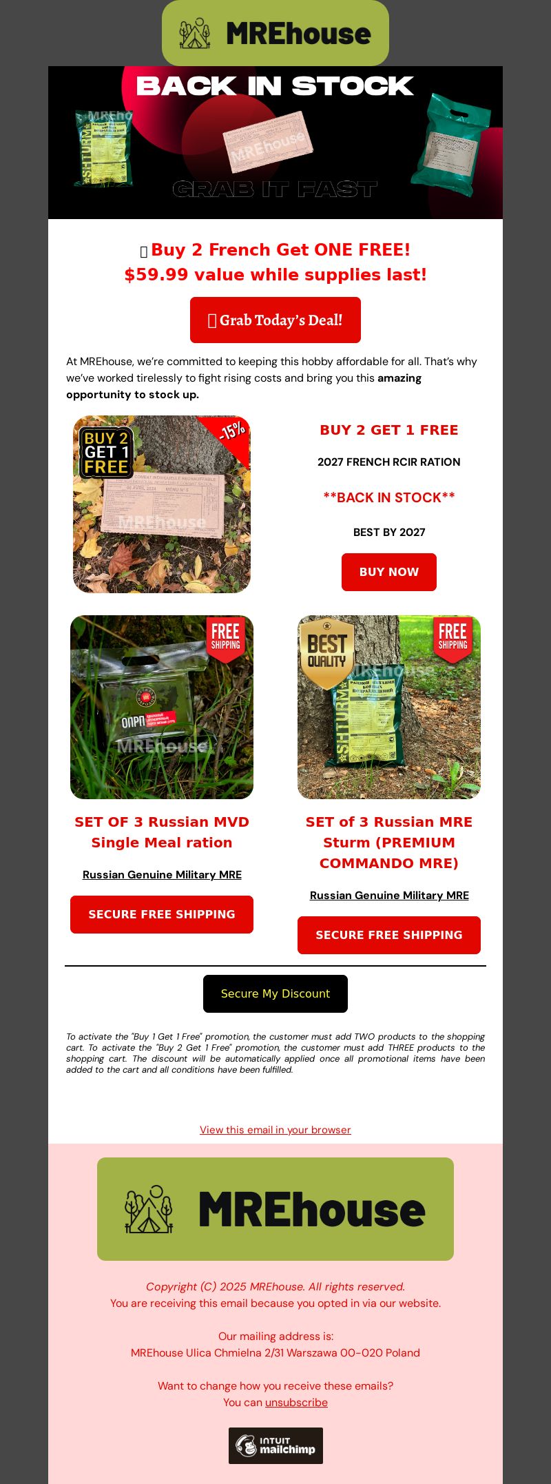 [URGENT]Get FREE MRE French RCIR 2027🚨 MREhouse Emails Nest